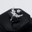 #AD145 - Anillo Luna Con Piedra Y Perla Ajustable - IP2.1