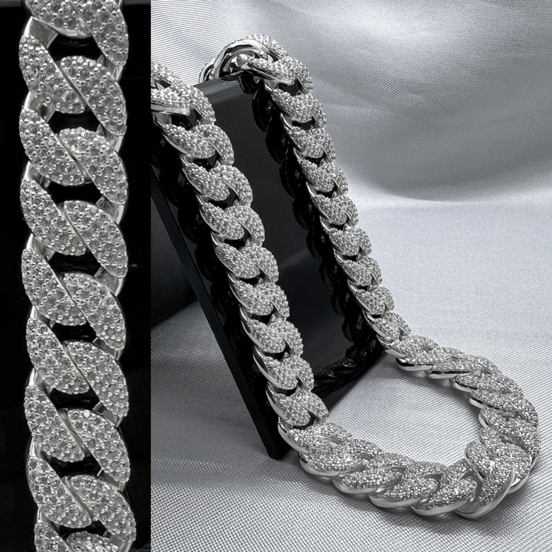 #CAD190 - Cadena Barbada Con Piedra 300 - PU114.1