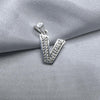 #D490 - Dije Letra De Plata Con Piedra Zirconia - F1.4