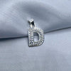 #D490 - Dije Letra De Plata Con Piedra Zirconia - F1.4