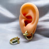 #HOL108 - Huggies De Cruz Con Piedras De Oro Laminado De 18k