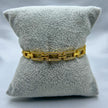 #PAL113 - Pulsera Con Eslabones Y Piedras De Oro Laminado De 18K