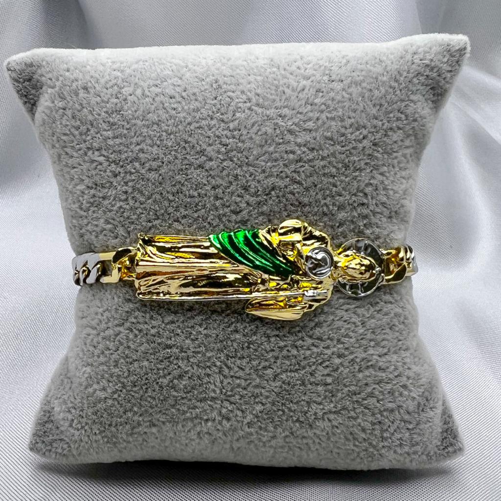 #PAL135 - Pulsera De San Judas De Oro Laminado 18K