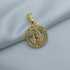 #DOL104 - Dije/Medalla De Virgen Con Piedras De Oro Laminado De 18k