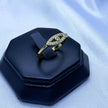 #AOL124 - Anillo Ojo Turco Con Piedras Ajustable De Oro Laminado De 18k