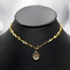 #GOL107 - Gargantilla Con Flor/Circulo Y Piedras De Oro Laminado De 18k