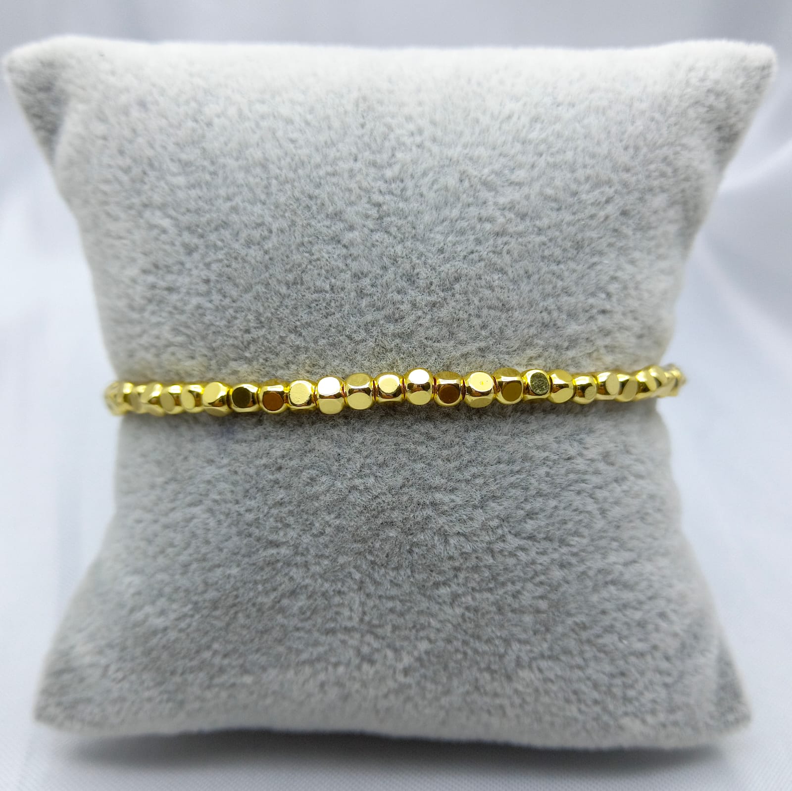 #PAL156 - Pulsera De Cubos De Oro Laminado De 18k