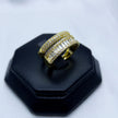#AOL131 - Anillo Doble Con Piedras De Oro Laminado De 18k