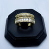 #AOL131 - Anillo Doble Con Piedras De Oro Laminado De 18k