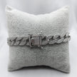 #PO173 - Pulso Barbado Con Piedras 250 - 1.0 cm De Plata - IC33.7
