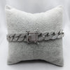 #PO173 - Pulso Barbado Con Piedras 250 - 1.0 cm De Plata - IC33.7