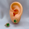 #HOL129 - Huggies Con Piedra Redonda De Oro Laminado De 18k