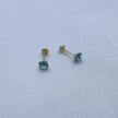 #BSP104 - Broquel De Oro 14K Con Piedra Semipreciosa 4 mm De 4 Uñas