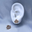 #BOL114 - Broquel Corona Con Piedra De Oro Laminado De 18K